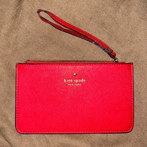 Pre Owned Kate Spade Bright Red Wristlet